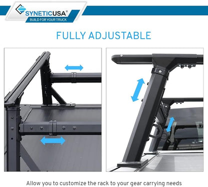 Syneticusa ER Power Retract Hard Tonneau Cover with R1 Rack Fits 2004-2026 Ford F-150 6’7” (78.9”) Truck Bed Retractable