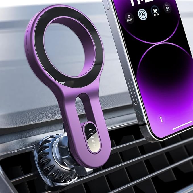 LISEN for MagSafe Car Mount, 2026 Magnetic Phone Holders for Car Air Vent Phone Mount [Ultra-Magnetic] Hands Free Cell Phone Holder Car Accessories Gifts for Men Women fit iPhone 17 16 15 14 13 Purple