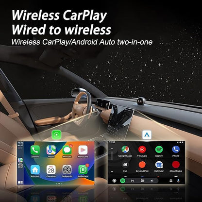 Wireless Carplay Adapter for Buick Enclave 2018 2019 2020 2021 2022 2023 2024, Convert Wired CarPlay to Wireless, 2-in-1 Mini USB Design, Plug and Play, Stable Connection