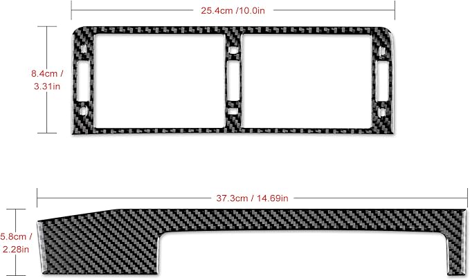 AIRSPEED Carbon Fiber for BMW E46 1998-2006 Center Console Air Vent Outlet Frame Cover – Black Carbon Fiber Interior Panel Cover