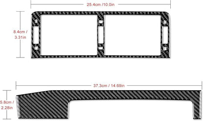 AIRSPEED Carbon Fiber for BMW E46 1998-2006 Center Console Air Vent Outlet Frame Cover – Black Carbon Fiber Interior Panel Cover