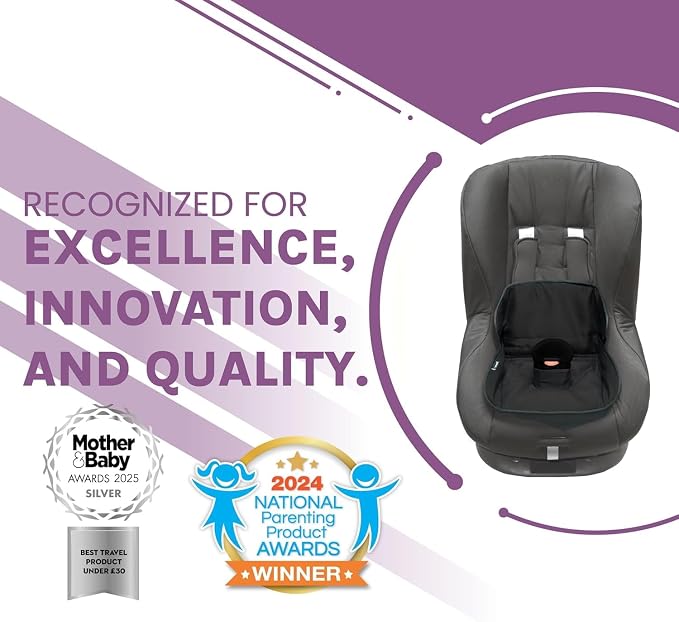 Lynmark® Potty Training Car Seat Protector Cover - Waterproof Soft Piddle Pads for Toddlers and Baby Carseat - Travel-Friendly Universal Washable Liner Mat for Spills, Nappy Leaks, Accidents - Black