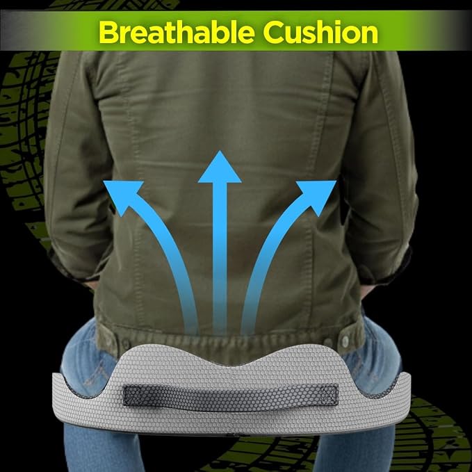 Medium Truck Seat Cushion for Truck Driver Seat Cushion - Upgraded Back Support, CertiPUR-US® Certified - Thick Memory Foam, Pain Relief for Hours of Driving, Trucker Approved Big Rig - Gray