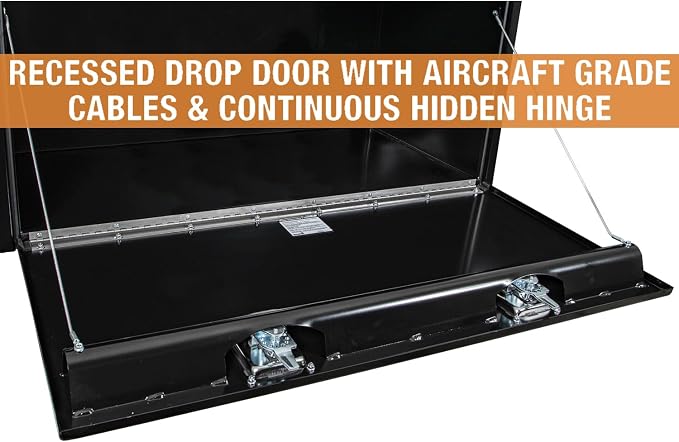 Buyers Products 1703328 Black Steel Underbody Truck Tool Box – 15 x 13 x 48 Inch - Truck Bed & Underbelly RV Storage Box, Locking T-Latch, Weather-Resistant, Heavy-Duty Flatbed Job Box, Made in USA