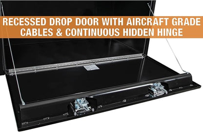 Buyers Products 1703328 Black Steel Underbody Truck Tool Box – 15 x 13 x 48 Inch - Truck Bed & Underbelly RV Storage Box, Locking T-Latch, Weather-Resistant, Heavy-Duty Flatbed Job Box, Made in USA