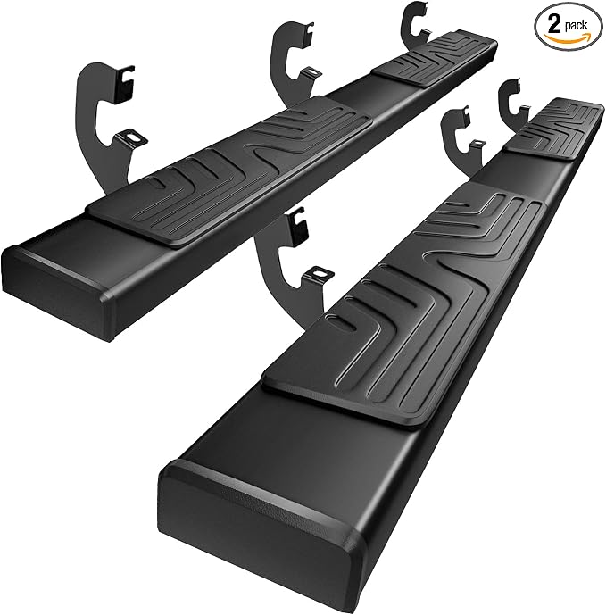 PZ 6.5" Rustproof Running Boards Side Steps Compatible with Chevy Silverado/GMC Sierra 1500 Double Cab 2019-2025,2020-2025 2500HD 3500HD,500LBS Anti-Slip Black Aluminum No Drill Truck Running Boards