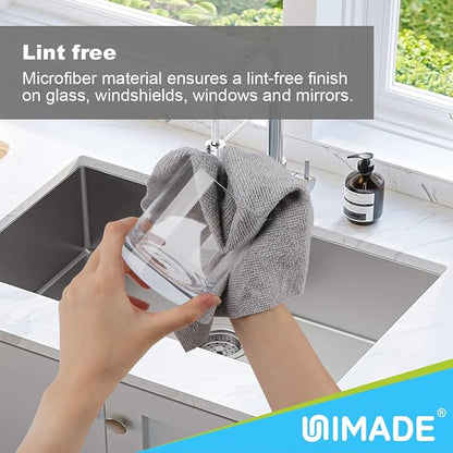 UNIMADE Microfiber Cleaning Cloth, 150 Pack Reusable Paper Towels Microfiber Towels for Cars Lint Free Washable Tissues Shop Rags with Dispenser Box for Home Kitchen Automotive, 11"x 9", Multicolor