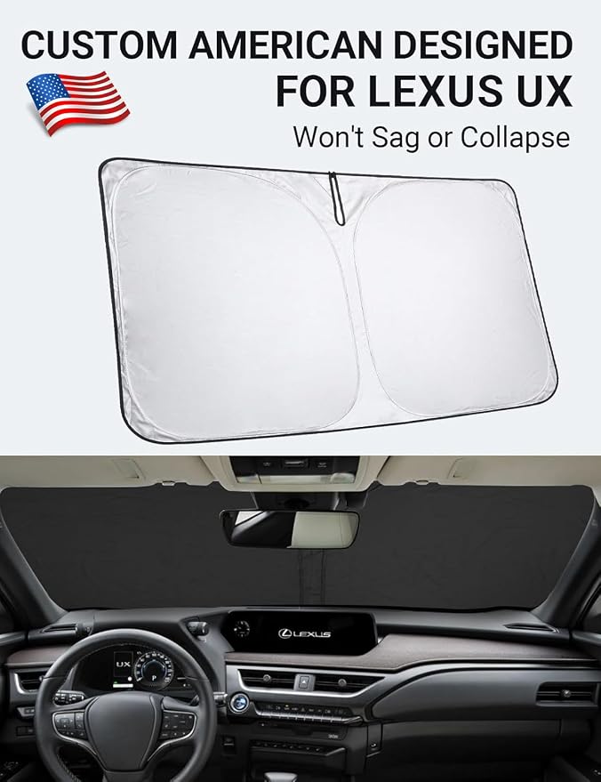 Proadsy for Lexus UX 2019-2024 2025 2026 Windshield Sun Shade 4-Layer Foldable Front Sunshade Protector Sun Visor Blocks UV Rays Keep Car Cooler