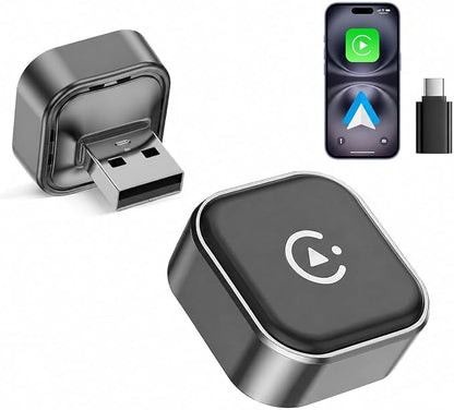 2026 Wireless CarPlay & Android Auto Adapter, Mini 2-in-1 Plug & Play Dongle Converts Wired to Wireless – Auto Reconnect, Low Latency, Works with iOS 10+ & Android 11+ for After 2016 Cars