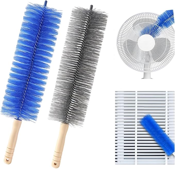 Fan Cleaning Brush, 2026 New Bendable Microfiber Head Dusting Brushes, Reusable Fan Cleaner Brush Dust Remover for Electric Fans, Air Conditioning, Car Vents and Blind