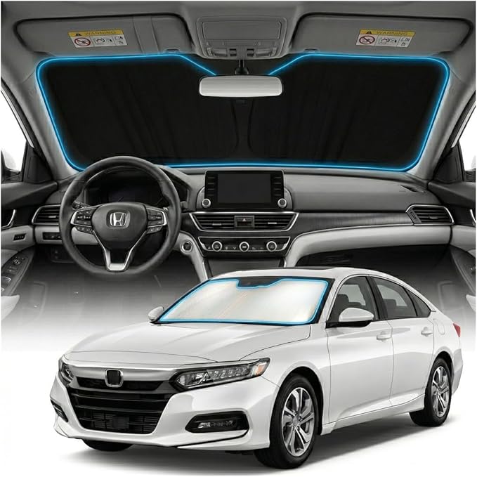 for Honda Accord Sun Shade Windshield Cover - Custom Fit Accord Accessories 2022-2025 2026 Sunshade Foldable UV Protection & Heat Shield Sun Visor Accessories