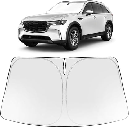 Proadsy 2026 Upgrade Windshield Sun Shade Custom Fit Mazda CX-90 2024 2025 2026 Foldable Front Sunshade Protector Sun Visor Blocks UV Rays Keep Car Cooler Accessories