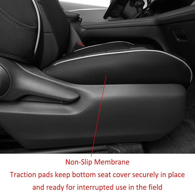 EKR Sienna Seat Covers for 2021-2026 Toyota Sienna XLE,XSE,Limited,Platinum,7 Seats,2nd Row Captain Chairs W/NO Legrest,Seat Covers Full Set for Cars-Leather(Black/Gray)