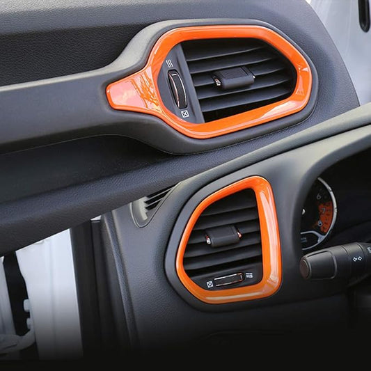 31PCS/ Set Interior Trim Kit Car Interior Accessories Decoration Trim Kit for Jeep Renegade 2015-2018 (Orange)