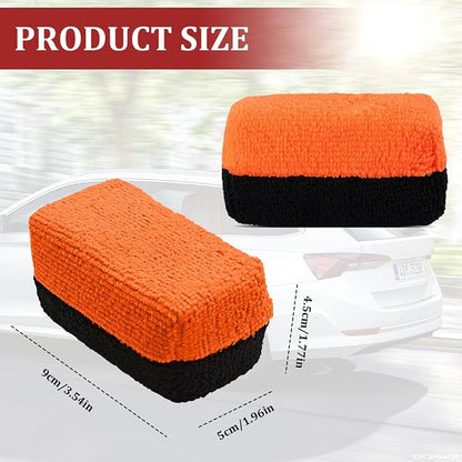 3PCS Premium Microfiber Applicator, Car Wash Sponge, Car Detailing Sponge Applicator, Universal Ceramic Coating Applicator Sponge Car Accessories for Car Paint, Metal, Plastic Trim, Glass