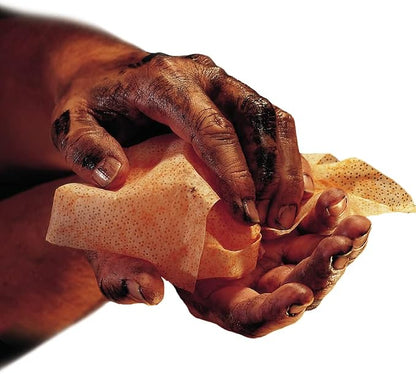 Fast Orange 25050 Hand Cleaner Wipes, Mechanic Wipes For Auto Shop, Heavy Duty Wipes, Removes Grease, Oil, Exhaust Fumes From Hands And Skin, 25 Count (Pack of 2)