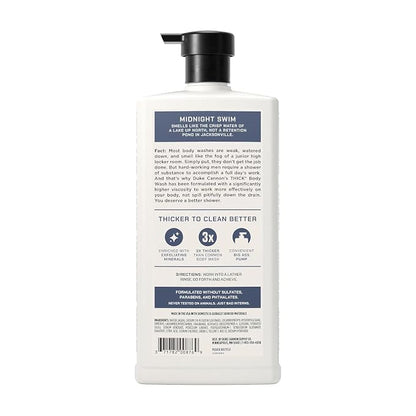 Duke Cannon Supply Co. THICK High Viscosity Body Wash for Men - 30 fl oz - Midnight Swim - Sandalwood + Lavender Scent - Mineral-Enriched, Cleansing Shower Gel