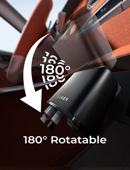 LISEN Retractable Car Charger 4 in 1 for Cars, 69W Retractable USB C Car Charger with 31.5in Cable, Fast Charging for iPhone 17 16 15 14 13 12 Pro Max Plus, Compact Cars Accessories for Daily Driving | Multiple Ports Car Charger, Retractable Car Charge...
