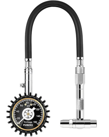 Tire Pressure Gauge for Cars Schrader and Presta 160 PSI, Road Bike Tire Air Pressure Gauge Luminous Dial, Suitable for Car, Motorcycle, Bike, SUV and Truck