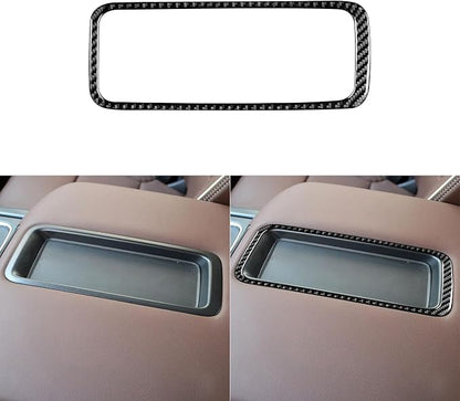 Real Premium Carbon Fiber Fit for Chevy Silverado/GMC Sierra 1500 2014-2018 for 2500/3500HD 2015-2019 Car Center armrest Storage Box Frame Trim Decals Sticker Auto Interior Accessories Cover Black