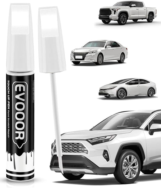 070 Blizzard Pearl Tricoat Touch Up Paint Compatible with Toyota Exact Match 2 in 1 Touch up Paint for Chips and Nicks Repair