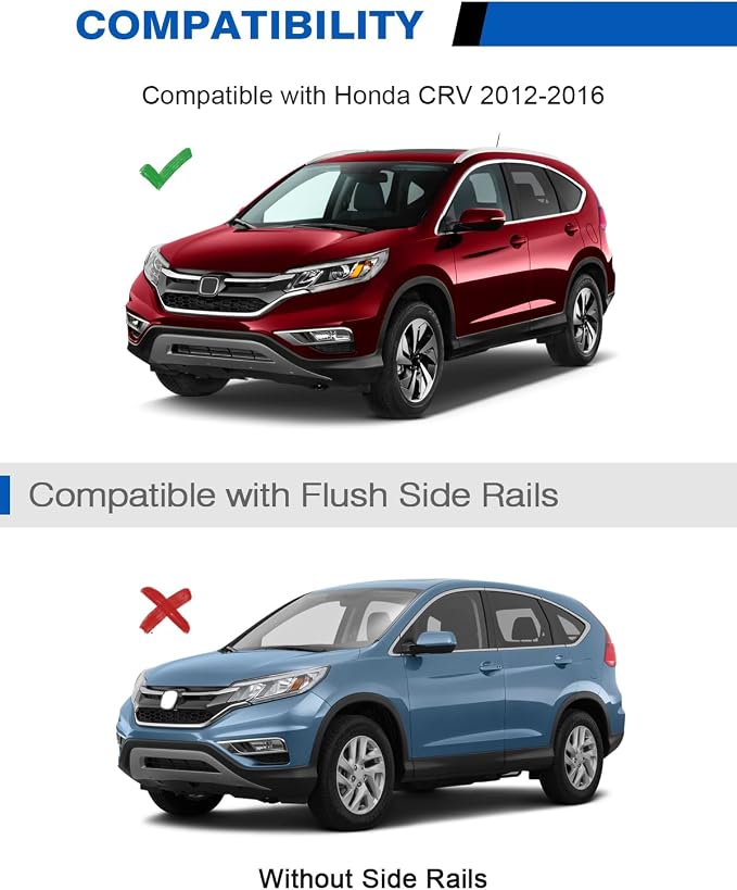 Wonderdriver Roof Rack Cross Bars Fit for Honda CRV CR-V 2012 2013 2014 2015 2016 with Side Rails, Aluminum Roof Rails Crossbars cargo bars Canoe Bike Kayak Car Snowboard Rooftop Cargo Carrier Luggage