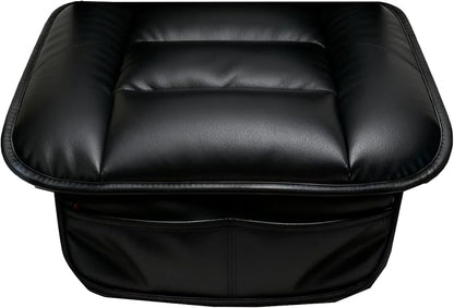 CORRIDOR Genuine Leather Seat Cushion for Car - Handmade - Relieve Hip, Pressure and Sciatica Pain - Ideal for Lower Back Pain - for Office Chair and Car Seat (Premium Black, Cushion)