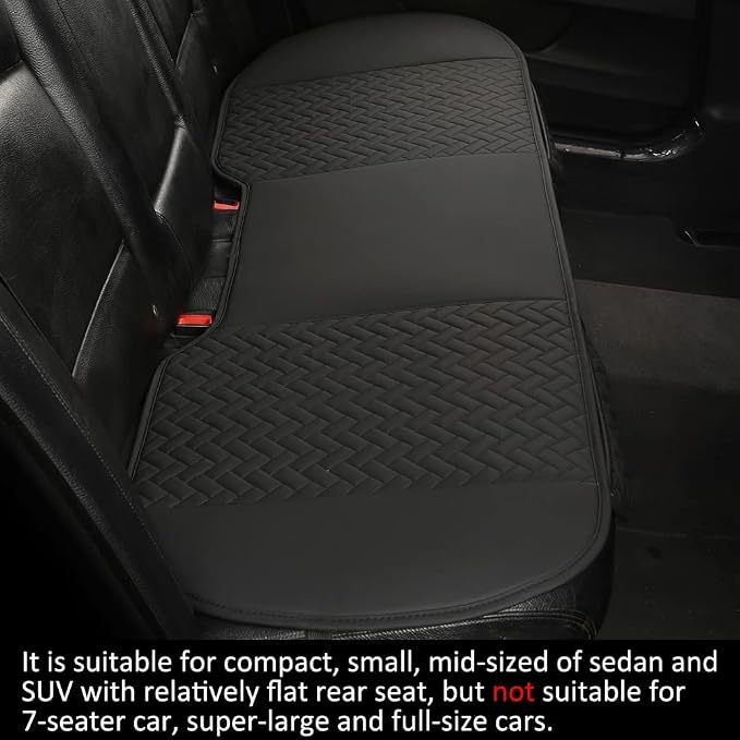 West Llama Full Set Car Seat Covers for Front and Rear Bottom Seats Only, Luxury PU Leather Car Seat Pads Protectors Waterproof and Wear-Resistant,Black