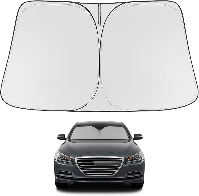 Proadsy 2026 Upgrade Windshield Sun Shade Custom Fit 2015-2016 Genesis Foldable Front Sunshade Protector Sun Visor Blocks UV Rays Keep Car Cooler