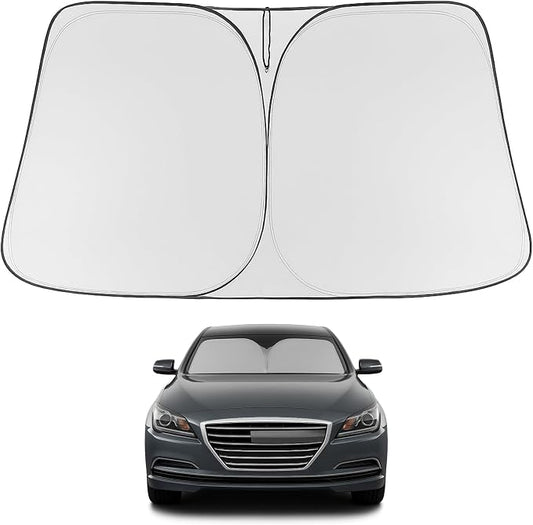 Proadsy 2026 Upgrade Windshield Sun Shade Custom Fit 2015-2016 Genesis Foldable Front Sunshade Protector Sun Visor Blocks UV Rays Keep Car Cooler