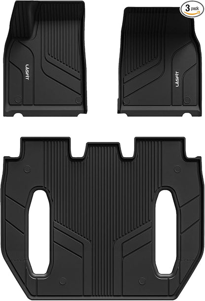 LASFIT Floor Mats for Tesla Model X 6 Seater & Model X Plaid 2026 2025 2024 2023 2022 2021, All Weather TPE Custom Fit Floor Liners 1st & 2nd & 3rd Front & Rear Row Car Mats, Black