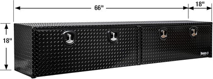 Buyers Products 1721561 Black Aluminum Diamond Tread Topsider Truck Box With Drop Door, 96x13x16 Inch, Weather Resistant, Locking Compression Latch, No Drill Install, Made in USA