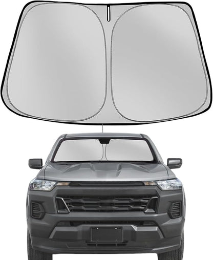 Windshield Sun Shade for 2023-2025 Che-vro-let/Chevy Colorado Foldable Sun Sunshade for Car Front Window Blocks UV Rays and Heat Automotive Interior Protector Custom Fit Accessories