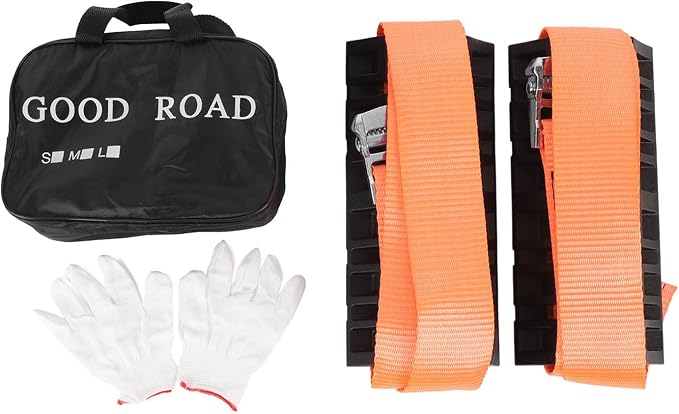 Generic 2PCS Tire Traction Straps, Strong Grip Anti Skid Emergency Tire Straps with Gloves, Ideal for Truck SUV Snow Mud Recovery