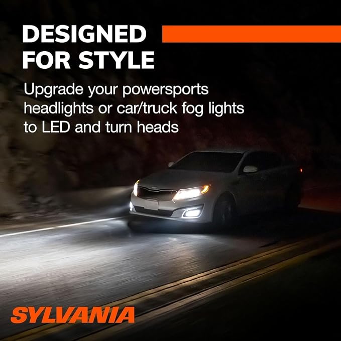 SYLVANIA - 9005 LED - Fog Lights For Cars and Trucks - Headlight Bulbs for Off Road Powersports - 6000k Cool White LED Light - Long-Lasting Bulbs - No Polarity - DIY Upgrade