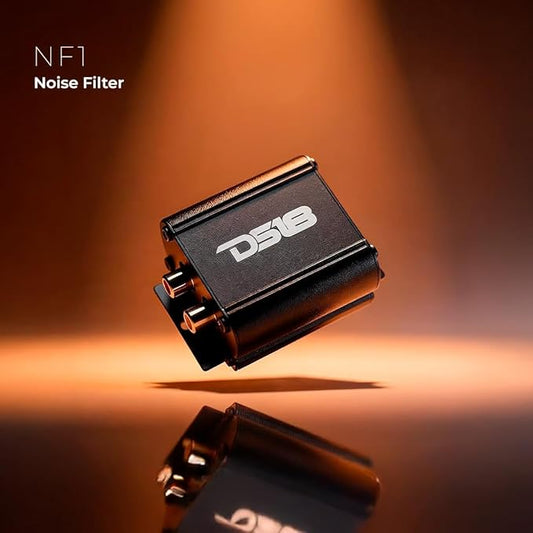 DS18 NF1 Car Audio Noise Filter RCA Ground Loop Isolator, Eliminates Alternator Whine & Static, Inline Plug & Play, 20Hz–20KHz Full Range Sound Enhancer for Amplifiers & Stereo Systems