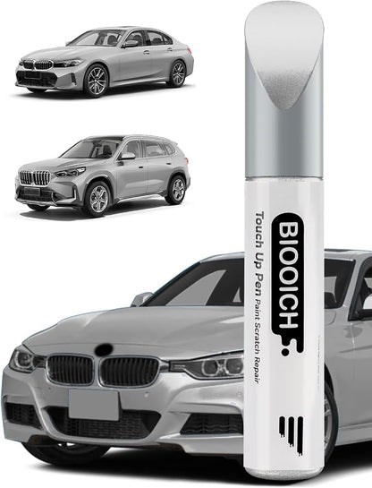 Touch Up Paint Pen Exact Color Match Car Chip and Scratch Repair (for BMW, Glacier Silver Metallic(A83))
