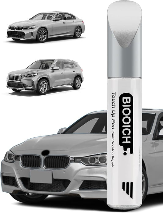 Touch Up Paint Pen Exact Color Match Car Chip and Scratch Repair (for BMW, Glacier Silver Metallic(A83))