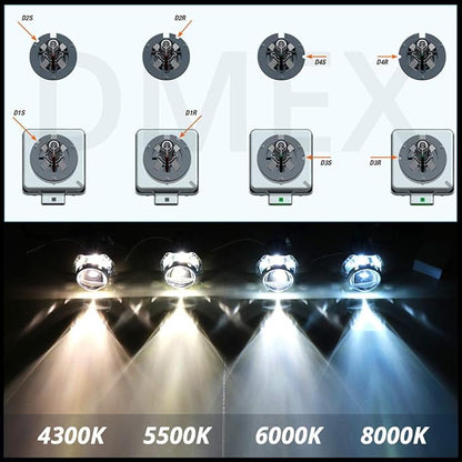 DMEX D3S HID Headlight Bulbs 4300K Warm White Xenon 35W 66340 42403 42302 Replacement - Pack of 2 (Not fit Halogen Headlamp)