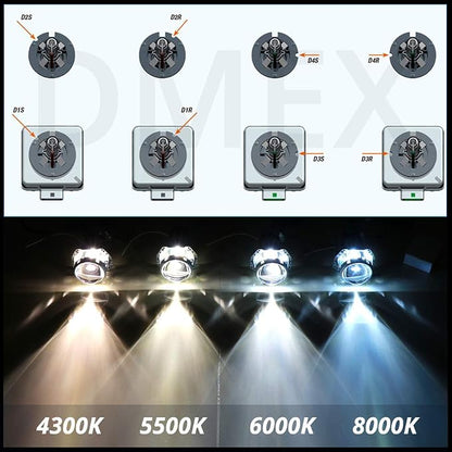DMEX D2S HID Headlight Bulbs 4300K Warm White Xenon 35W 85122 66240 66040 66240CBI Replacement - Pack of 2 (Not fit Halogen Headlamp)