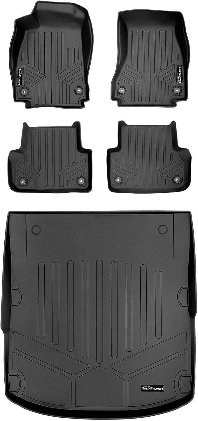 MAXLINER Custom Fit Floor Mats 2 Rows and Cargo Liner Set Black for 2017-2019 Audi A4 / S4 (No A4 All-Road Models)