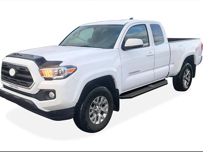 APS 6-inch (Black Stainless Steel Powder Coated Flat Style) Running Boards Nerf Bars Side Steps Compatible with Toyota Tacoma 2005-2023 Extended Access Cab