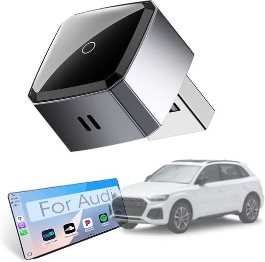 Wireless Carplay Adapter for iPhone, Convert Wired to Apple Carplay Wireless Adapter, Mini Size, Plug and Play, Connection Stable No Delay Car Play for Audi Specific Models