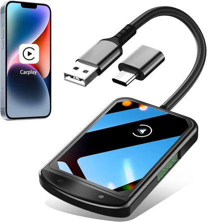 Wireless CarPlay Adapter for iPhone, Plug & Play Bluetooth & 5.8GHz Converter, Upgrades Wired to Wireless CarPlay, Auto-Reconnect, Compatible with iPhone iOS 10+ & Cars with Factory CarPlay 2016+