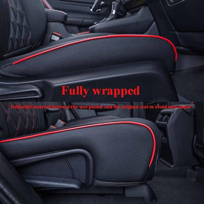 EKR CRV Seat Covers Custom Fit for Honda CRV 2023 2024 2025 2026 Leather Car Seat Cover Full Set for Trucks SUV,Waterproof Car Seat Cushion,Faux Leather (Black with Red Piping)