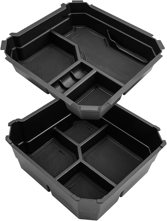 CDEFG Double Layers for 2024 2025 Tesla Cybertruck Center Console Organizer Tray for Cyber Truck 2024 2025 Accessories Armrest Storage Box Insert Tray for Cybertruck Arm Rest Middle Organizer