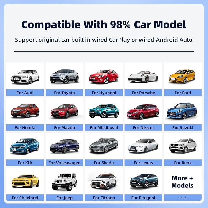 Wireless CarPlay Adapter for iPhone, Convert Wired to Wireless Apple CarPlay Adapter, Plug & Play, No Delay & Stable Control, Mini Size, USB & USB-C/Type-C for Cars 2016+ iOS10+, CarPlay Dongle Black