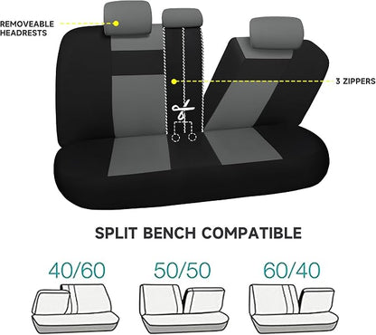 VarCozy Seat Covers for Car Front Pair, Breathable Cloth Front Car Seat Covers, Universal Cloth Seat Covers for SUV Sedan Van, Automotive Interior Covers, Airbag Compatible
