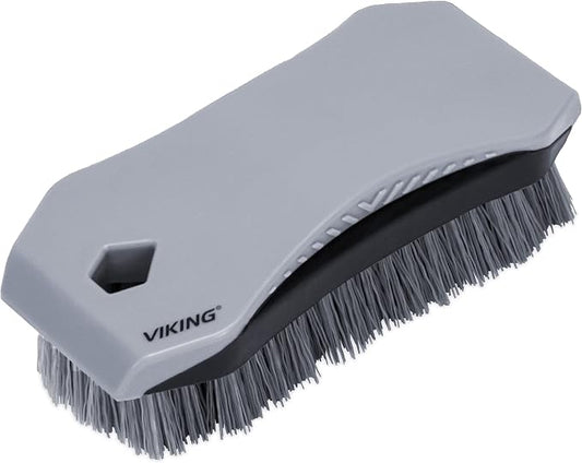 VIKING Carpet Cleaning and Scrub Brush for Floor Mats, Cleaning Brush for Car Interior and Home, Grey, 6.4 x 2.8 x 1.8 Inch