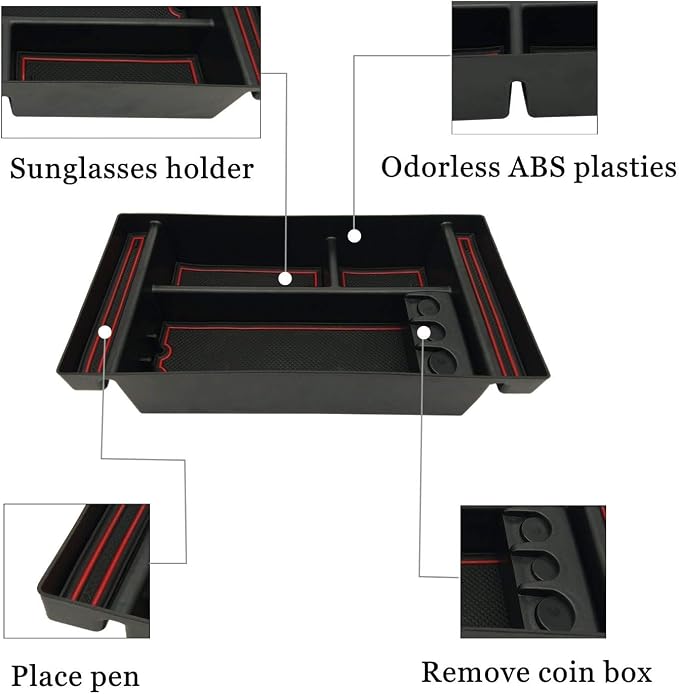 Center Console Organizer Tray fits for 2019-2022 GMC Sierra/Chevy Silverado 1500 Accessories, 2020-2021 2022 2023 Silverado/Sierra 2500 HD/3500 HD